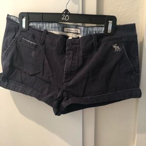 A & F navy twill shorts